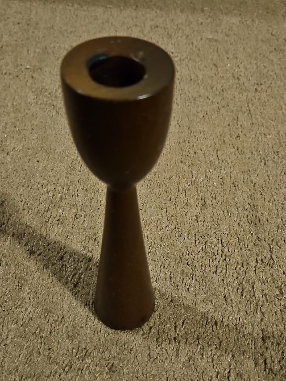 Modern Minimalist Wooden Candle Holder in Dark Brown